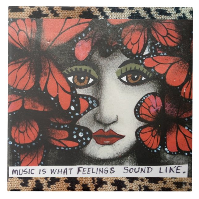 LARGE TRIVET-MUSIC IS WHAT FEELINGS SOUND LIKE. TILE (Front)