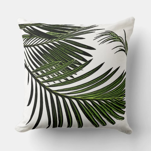 Large Tropical Palm leaves Pillow Juul decor