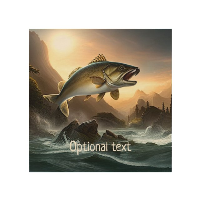 Large Trout in Rapids Wood Wall Art (Front)