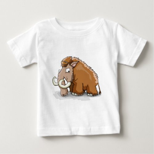 Large trunk and tusks cartoon mammoth baby T_Shirt