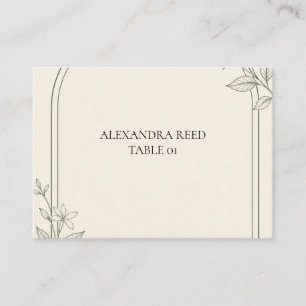 Large Type Olive Botanical Place Card