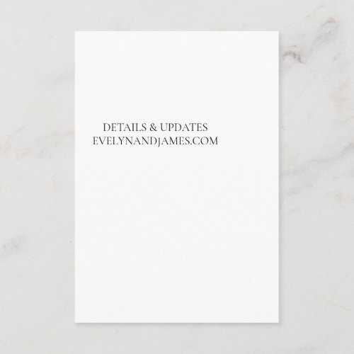 Large Type Olive Botanical Wedding Details Card