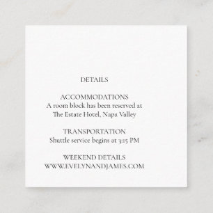 Large Type Olive Botanical Wedding Details Enclosure Card