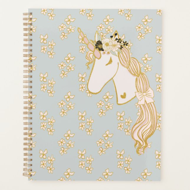 Large Unicorn Rainbow Kawaii Magical Weekly  Planner (Front)
