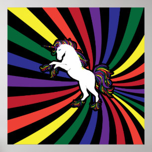 Large Unicorn Rainbow Poster