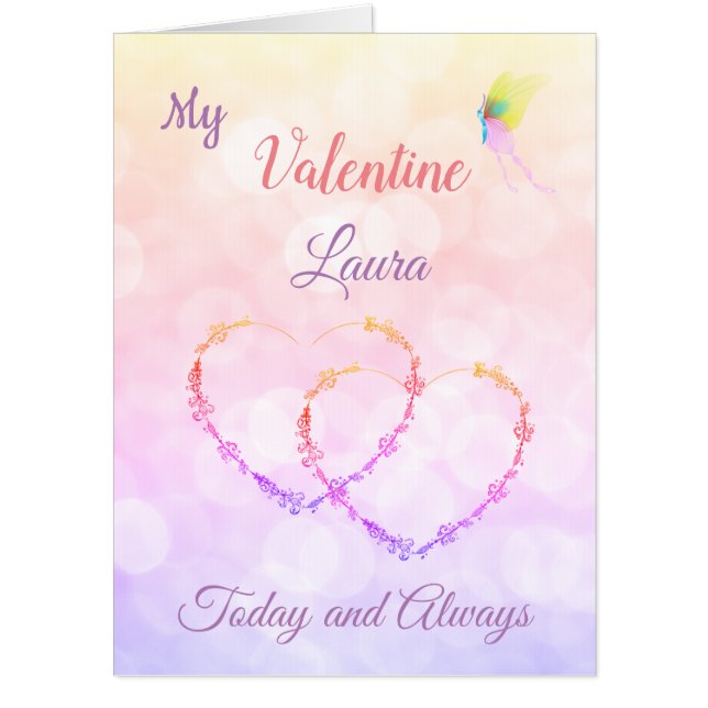 Large Valentines Day design greeting Card (Front)