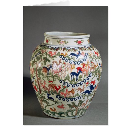 Large vase decorated with five colours cards (Front)