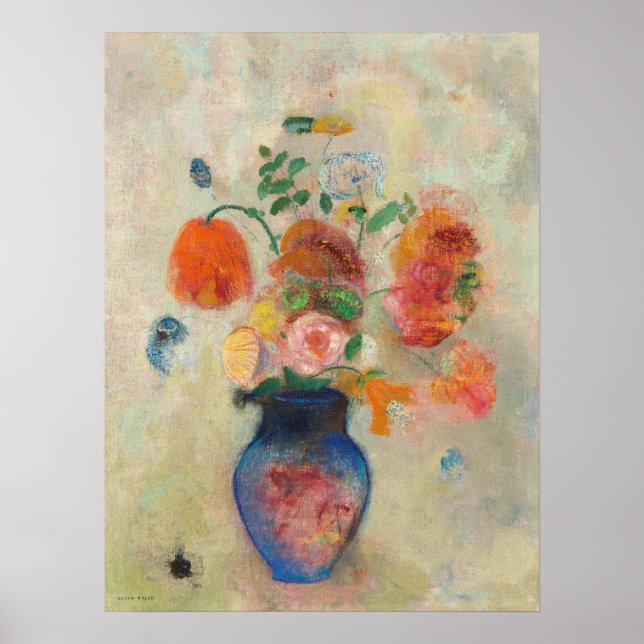 Large Vase with Flowers by Odilon Redon Poster (Front)