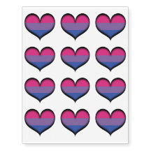 Large Vector Heart in Bisexual Pride Flag Colors