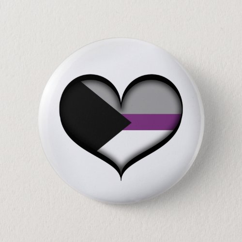 Large Vector Heart in Demisexual Pride Flag Colors Pinback Button