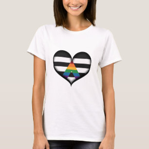 Large Vector Heart in LGBT Ally Pride Flag Colors T-Shirt