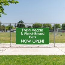 Large Vegan Food Truck Now Open Outdoor Banner