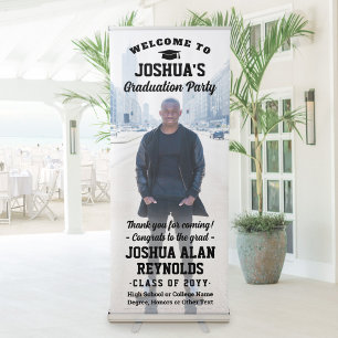 Large Vertical Photo Graduation Party Welcome Retractable Banner