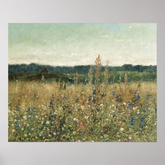 Large Vintage Botanical Floral Foliage Greenery Poster (Front)