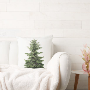 Large Vintage Christmas Tree Farmhouse Throw Pillow