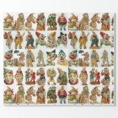 Large Vintage Clowns Wrapping Paper (Flat)