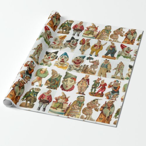 Large Vintage Clowns Wrapping Paper