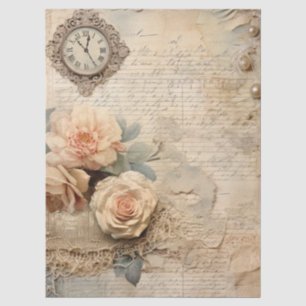 Large Vintage Inspired Peach Rose Pearls  Tissue Paper