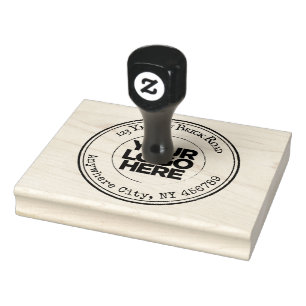 Large Vintage Logo Return Address Rubber Stamp