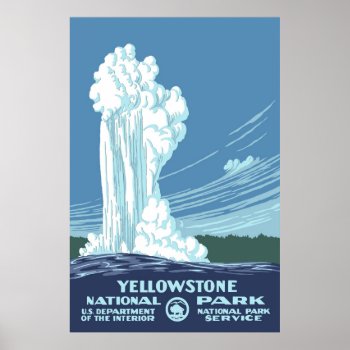 Large Vintage Yellowstone Wpa Travel Poster by NationalParkShop at Zazzle