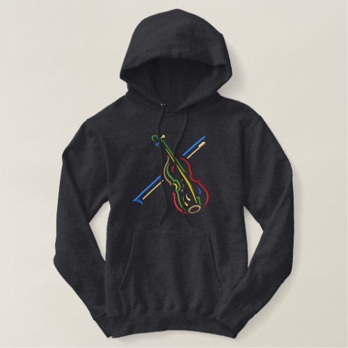 Large Violin Outline Embroidered Hoodie