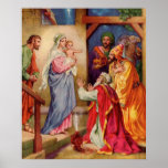 Large,Visit of Wisemen Christian Christmas Art Poster