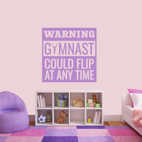 Large Warning Gymnast Could Flip Wall Decal