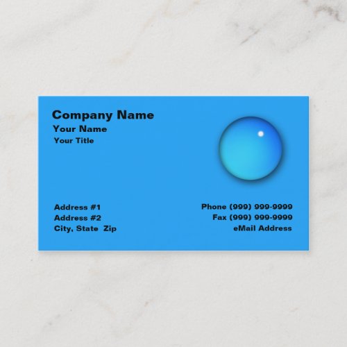 Large Water Drop Business Card Template