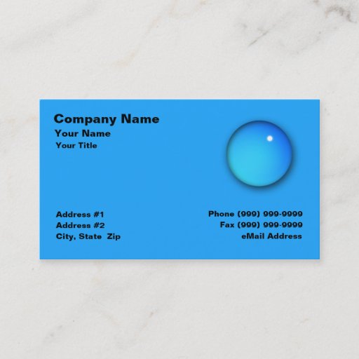 Customizable Large Water Drop Business Card Template