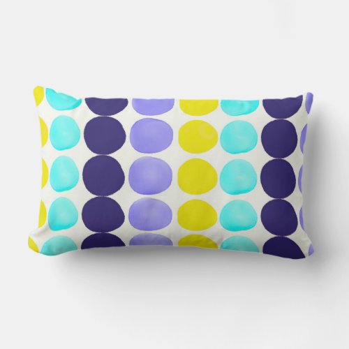 Large watercolor dots lumbar pillow