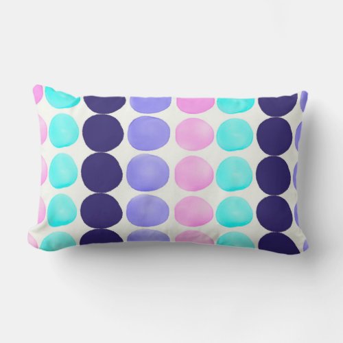 Large watercolor dots lumbar pillow