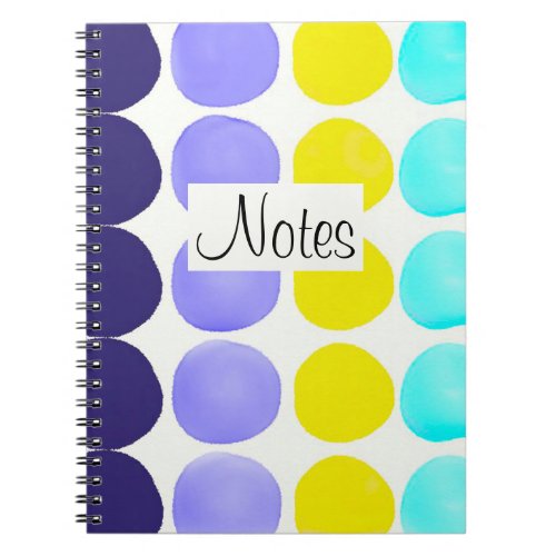 Large watercolor dots notebook