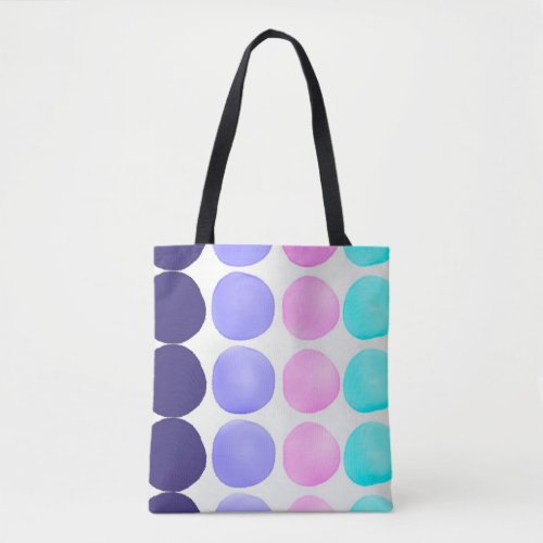 Large watercolor dots tote bag