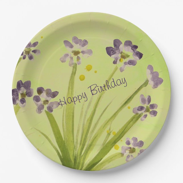 Large Watercolour Designer Paper Plates (Front)