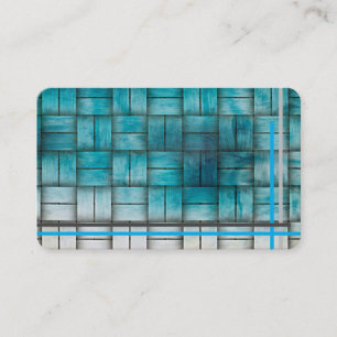 Large Weave Basket Weave in Turquoise/Grey on a Business Card