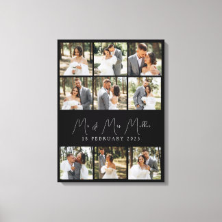 Large Wedding Collage Photo Canvas Gift