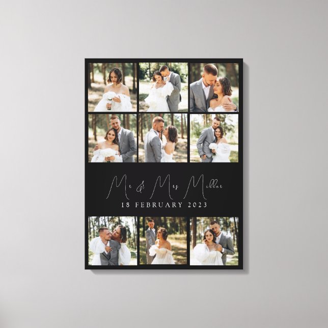 Large Wedding Collage Photo Canvas Gift (Front)