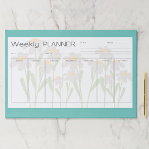Large Weekly Planner Tearaway Pages Floral Daisy Paper Pad