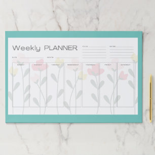 Large Weekly Planner Tearaway Pages Floral Paper Pad