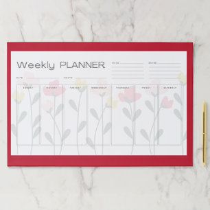 Large Weekly Planner Tearaway Pages Floral Paper Pad