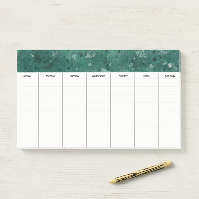 Large Weekly Schedule Post It Notes  (On Desk)