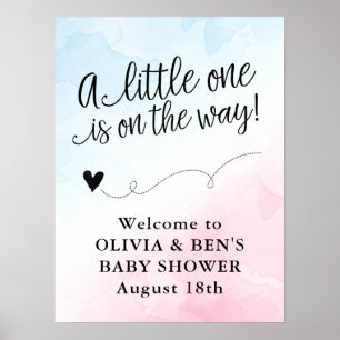 Large Welcome Sign Pink & Blue Baby Shower