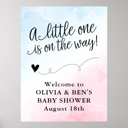 Large Welcome Sign Pink  Blue Baby Shower