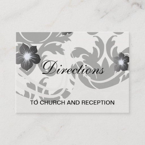 Customizable large white and black bold damask business card template