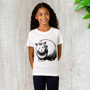 Large White Cat Animal Pet Girls T-shirt by spudcreative at Zazzle