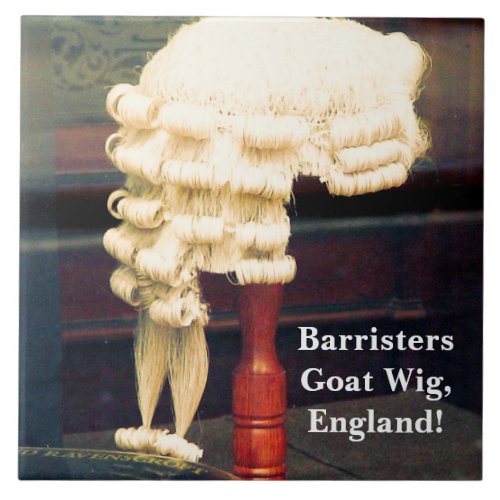 Large white ceramic tile Barristers Law Goat Wig