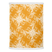 Large White Damasks on Marigold Orange Lamp Shade (Left)
