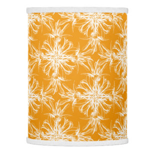 Large White Damasks on Marigold Orange Lamp Shade