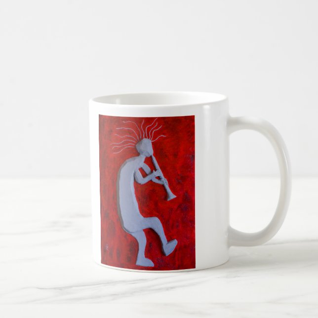 Large White Kokopelli Coffee Mug (Right)