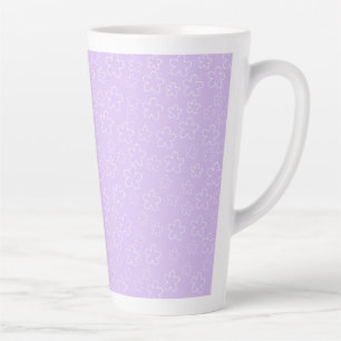 Large White Lilac Blossom Latte Mug